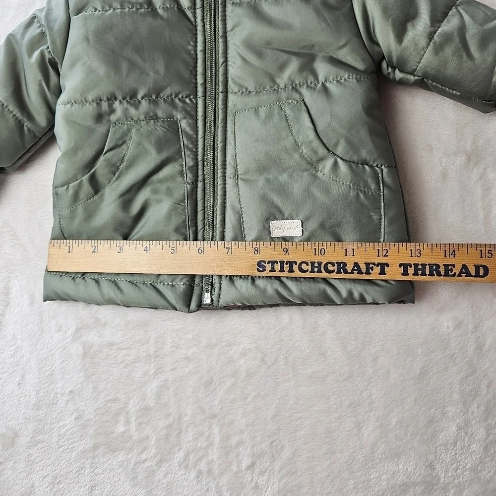 7 for All Mankind Girls’ Winter pufferJacket 12M army green pink fall hooded